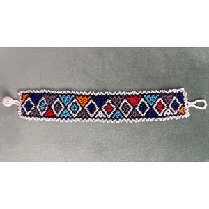 Handmade Seed Bead Geometric‎ Diamond Cuff Bracelet Multicolor Boho Tribal P166